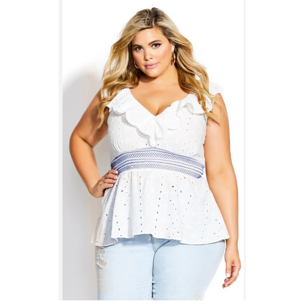 White Top City Chic XXL